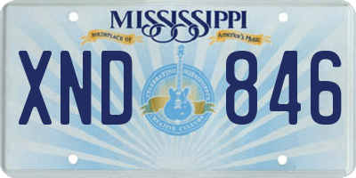 MS license plate XND846