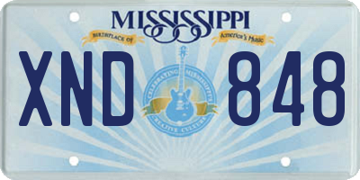 MS license plate XND848