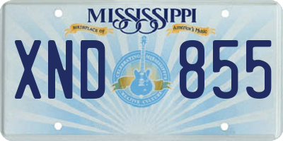 MS license plate XND855