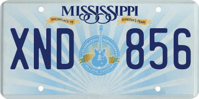 MS license plate XND856