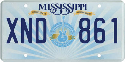 MS license plate XND861