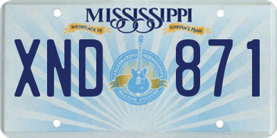 MS license plate XND871