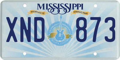 MS license plate XND873