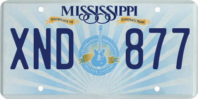 MS license plate XND877