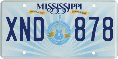 MS license plate XND878
