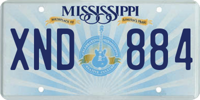 MS license plate XND884