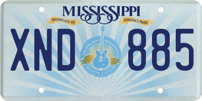 MS license plate XND885
