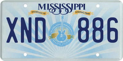 MS license plate XND886