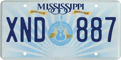 MS license plate XND887
