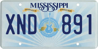 MS license plate XND891
