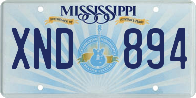 MS license plate XND894
