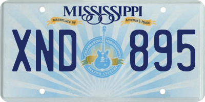 MS license plate XND895