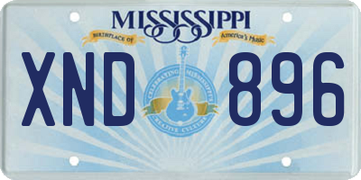 MS license plate XND896
