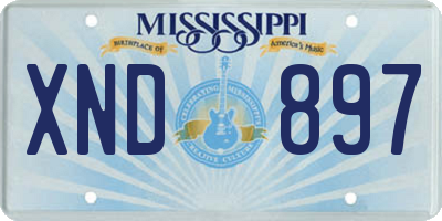 MS license plate XND897