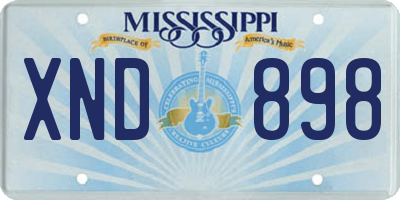 MS license plate XND898