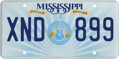 MS license plate XND899