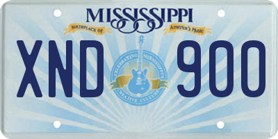 MS license plate XND900