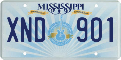 MS license plate XND901