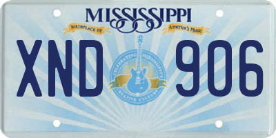 MS license plate XND906