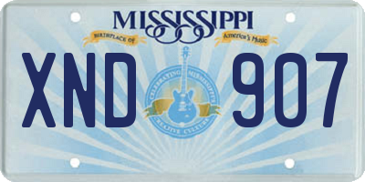 MS license plate XND907