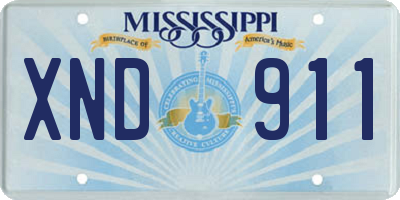 MS license plate XND911