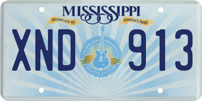 MS license plate XND913