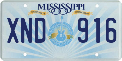 MS license plate XND916