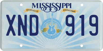MS license plate XND919
