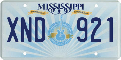 MS license plate XND921