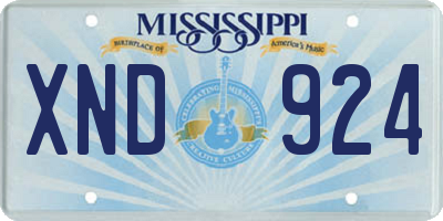 MS license plate XND924