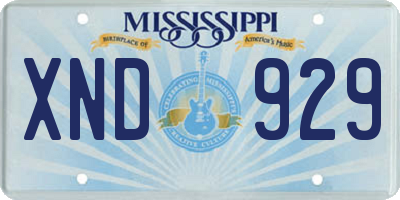 MS license plate XND929