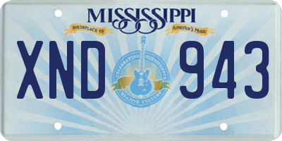 MS license plate XND943