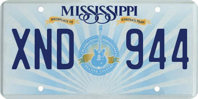 MS license plate XND944