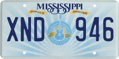 MS license plate XND946