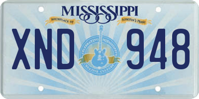 MS license plate XND948