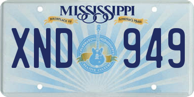 MS license plate XND949