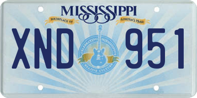 MS license plate XND951