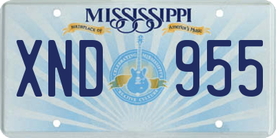 MS license plate XND955