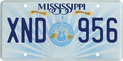 MS license plate XND956