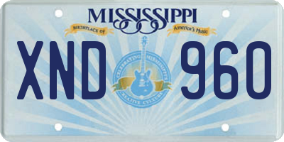 MS license plate XND960