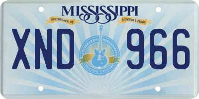MS license plate XND966