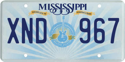 MS license plate XND967