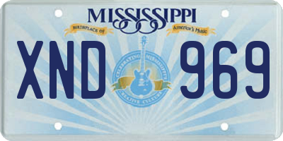 MS license plate XND969