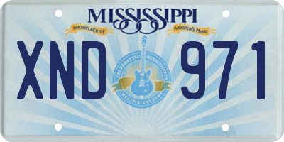 MS license plate XND971