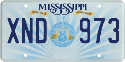 MS license plate XND973