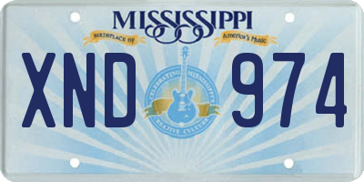 MS license plate XND974