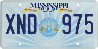 MS license plate XND975