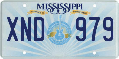 MS license plate XND979