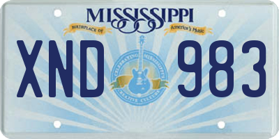 MS license plate XND983
