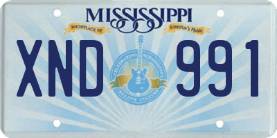 MS license plate XND991